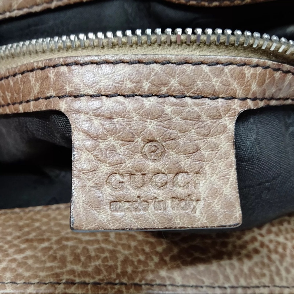Authentic Gucci Hand Bag Bamboo Brown Canvas GUC - Picture 7 of 16
